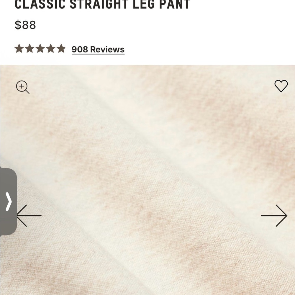 Skims Cotton Straight Leg Pant Heather Oatmeal S NWT